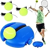 Tennis Trainer Tennistrainer Set Trainer Baseboard mit 2 Rebound Ball Tennistrainer Gummiband...