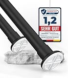 MEISENBERG Klemmstange für Gardinen - Matt Schwarz, Ø 25 mm - Gardinenstange ohne Bohren -...