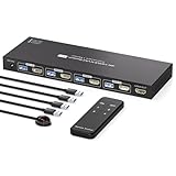 PVBCTCSID KVM Switch 4 PC 1 Monitor HDMI KVM Switch 4 port 4K@60Hz USB 3.0 KVM Umschalter für 4...