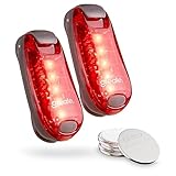 ABSINA 2er Pack LED Blinklicht Sicherheitslicht - Clip Licht mit Klettband als Schulranzen...