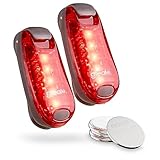 ABSINA 2er Pack LED Blinklicht Sicherheitslicht - Clip Licht mit Klettband als Schulranzen...