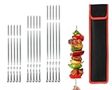 Grillspieße Schaschlikschpieße aus Edelstahl, Extra Breit: 1 cm (10 St, 50 cm) Fleischspieße...