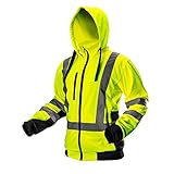 NEO TOOLS Herren Sicherheitsjacke mit reflektierenden Streifen, Warnschutzjacke mit Kapuze,...