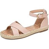 Journee Collection Damen Lyddia Espadrille Keilsandalen, Blush, 41 EU Weit