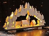 bonsport Schwibbogen aus Holz - Lichterbogen für Weihnachten mit 9 warm-weißen LEDs,...