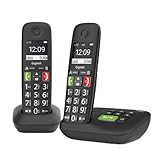 Gigaset E290A DUO - 2 Schnurlose Senioren DECT-Telefone mit Anrufbeantworter - große Tasten,...