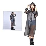 FRCOLOR Kapuzenponcho Für Erwachsene Halbtransparenter Regenmantel Wasserdichter Robuster...