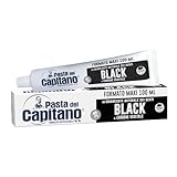 Pasta del Capitano, Bio Aktivkohle Zahncreme, Natürliches Zahnaufhellungsmittel in schwarzer Paste,...