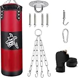 ZERUIDM Boxsack Set Heavy Duty Punchingsäcke UNGEFÜLLT, Hängende Boxing Bag für Erwachsene...
