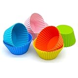 12Stück Cupcake Formen aus Silikon, Wiederverwendbare Backformen, Muffinformen Silikonformen ist...