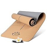 Wellax Yogamatte Kork - 100% natürliche Yogamatte rutschfest [185x66x0,6 cm] - Besonders dick &...