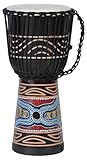 30cm Profi Djembe Trommel Bongo Drum Buschtrommel Percussion Motiv Buntes Muster Afrika Art - (Für...