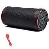 DIY Lenkradbezüge, 37-38 cm Echtem Leder Hand Nähen Weichem Faserleder rutschfest Universal...