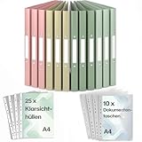 ACROPAQ - 12 x Ringbuch A4 - Inkl. 10 x Dokumententasche, 25 x Klarsichthüllen und 12 x...