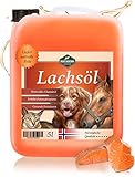 Martenbrown® 5 Liter Norwegisches Premium Lachsöl für Hunde, Pferde und Katzen | Fischöl im...