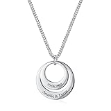 TMT Personalisierte Kette mit Namen, Datum, Initialen für Frauen (silber rosegold) |...