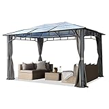 TOOLPORT Gartenpavillon 3x4 m wasserdicht ALU Deluxe Polycarbonat Dach ca. 8mm Pavillon 4...