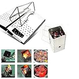 UTTASU Premium Holzkohleanzünder Schornstein klappbar Kaminanzünder für Holzkohlegrill