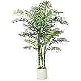 Fopamtri Künstliche Palme 150cm Kunstpflanze Groß Areca Palme im Weiß Topf, Künstliche Pflanzen...