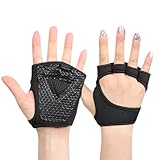 Fitness-Handschuhe für Damen – gepolsterte Halbfinger-Workout-Fäustlinge, Handgelenkbandage,...