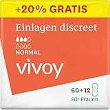 Vivoy Discreet Normal - 72 Einlagen im Monatspaket (6 x 12 Stück) - bei mittlerer Blasenschwäche...