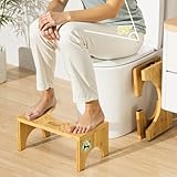 DEANIC Bambus Toilettenhocker für Erwachsene, Natürlicher Klappbarer Badhocker mit...