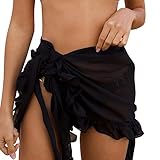 Strand Wrap Sarong Sommer Strandkleider für Damen, Chiffon Badeanzug Bikini Cover Ups, Rüschen...