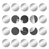 5cm Selbstklebend Runderspiegel, 20 Stück Mini Spiegel, Spiegelfliesen selbstklebend Acryl...