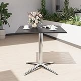 PHI VILLA 2in1 80×80×74,5cm Gartentisch Esstisch Eckig Wetterfest Kleiner Tisch Bistrotisch...