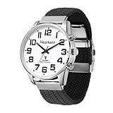 Sprechende Uhr mit Deutscher Stimme und großen Zahlen, Selbsteinstellend für Sehbehinderte,Blinde...