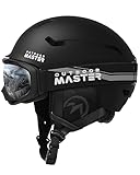 OutdoorMaster Skihelm-Set, Snowboard-Helm mit Brille für Erwachsene - 12 Belüftungsöffnungen -...