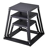 VEVOR 3-teilige Plyometrische Sprungboxen, 305/458/609 mm Plyometric Box Schwarz, Rutschfestes...