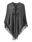 Ferand Damen Poncho Locker sitzender Cape Schal mit offener Vorderseite für Herbst und Winter - One...