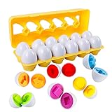 HVDHYY Spielzeug Eier Kinder Passendes12Stck Farbe und Formen Lern Sortierspielzeug Plastik...