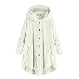 Generisch Winterjacke Damen 2025 Neu Teddyjacke Fleecejacke Knopfleiste Hoodie Warm Herbst...