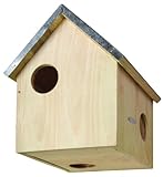 Esschert Design Futterhaus, Futterstation für Eichhörnchen mit Metalldach, DREI Eingänge, ca....