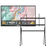 SYLVOX Outdoor TV mit Ständer rollbar, 65 Zoll Smart TV wasserdichte Outdoor Fernseher, 4K...
