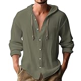 Sweatshirt für Herren, groß und hoch, langärmelig, solide Baumwolle und Leinen, Kapuzenshirt für...