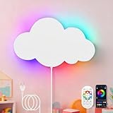 KZT LED Wandleuchte RGB Farbwechsel Wandlampe mit Fernbedienung Kinderzimmer Dimmable...
