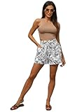 OZONEE Damen Sommer Shorts Strandshorts High Waist Paperbag Hocher Bund Freizeitshorts Weite Lose...