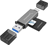 SABRENT SD, Micro SD Kartenleser, USB typ C 3.2 gen 1 Kartenleser, 5Gbps High Speed Externe...