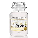 Yankee Candle Duftkerze im Glas (groß) | Vanilla | Kerze mit langer Brenndauer bis zu 150 Stunden |...