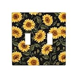 Lichtabdeckung für Wandschalter, Sonnenblumen, Aquarell, Doppelfach, Wechselschalter, Dekoration,...