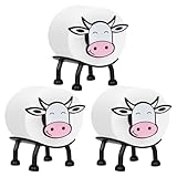 Toilettenpapierhalter mit Milchkuh,3 PCS Lustiger Toilettenpapierhalter, Klopapier Aufbewahrung,Deko...