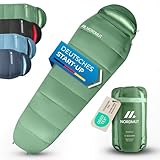 NORDMUT® Schlafsack Erwachsene – kleines Packmaß & Ultraleicht (900/1500g) – 3-Jahreszeiten...