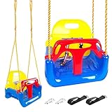 KINSPORY Kinderschaukel Babyschaukel 3 in 1 Babysitz verstellbar Mitwachsend Schaukelsitz...