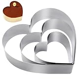 GYSRXS 3 Stück Herzbackform 10/15/20CM Tortenring Herzform aus Edelstahl Backrahmen Herz Passend...