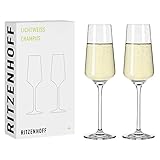 RITZENHOFF 6111008 – Champagnerglas 200 ml - Serie Lichtweiss 2 Stück, Set 3 mit Echt-Gold, für...