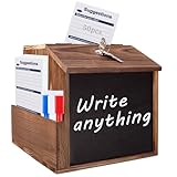AZEAM HöLzerne Vorschlagsbox Wood Suggestion Box Mit Schloss And Lock,Wooden Tip Briefkasten Holz...