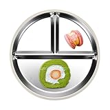 Generisch Kinderteller aus Edelstahl – Teller mit rutschfester Saugnapfbasis | Metalltablett mit...